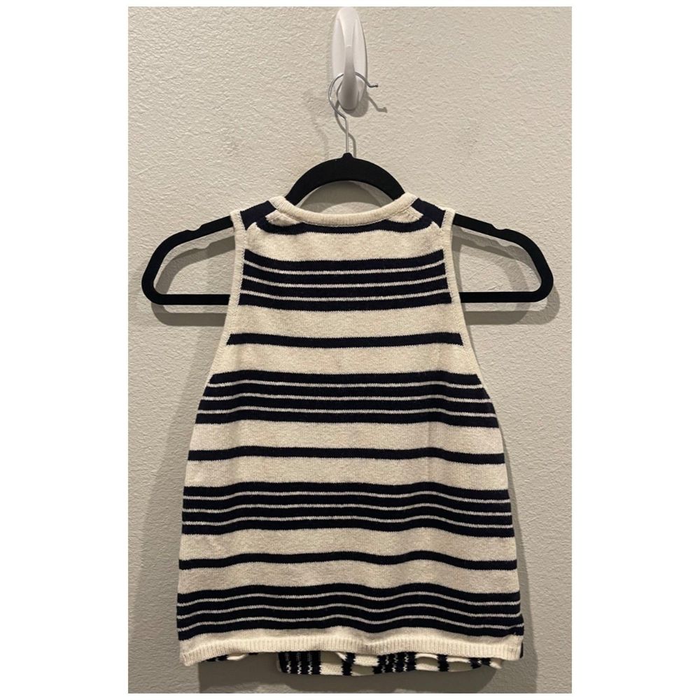 MADEWELL Stripe-Play Sleeveless Sweater Tank Bright Ivory Navy - Picture 5 of 5